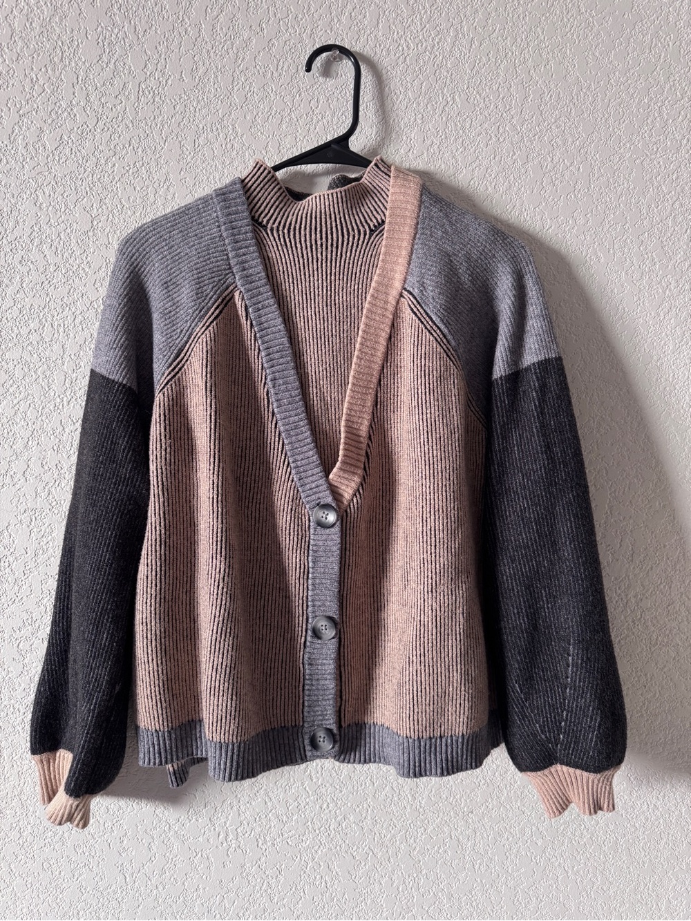 Joseph Colorblock Rib-Knit Cardigan and Top Set